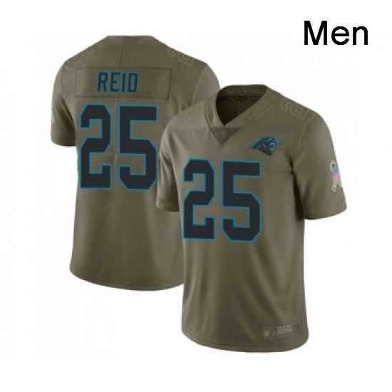Mens Carolina Panthers 25 Eric Reid Limited Olive 2017 Salute to Service Football Jersey